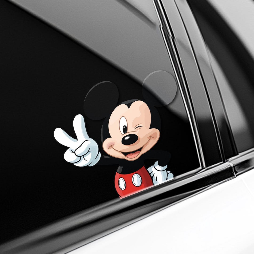 Mickey and Friends Peekaboo Car Sticker, Disney Group Peeker Decal ...