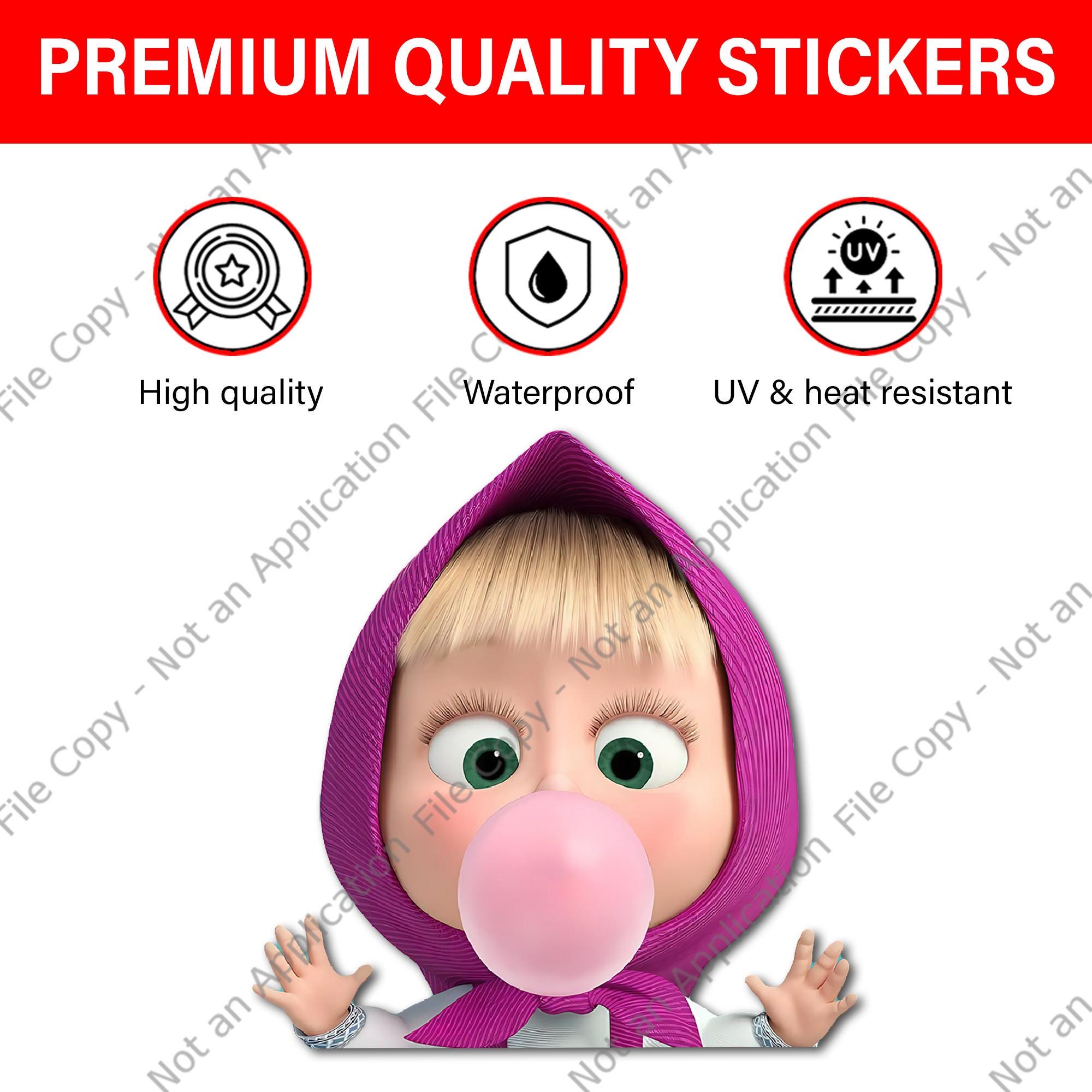 Cute Masha Peeker Peeking Car Window Decals, Funny Bumper