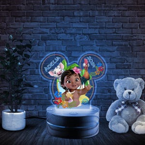 Princess Moana Night Light , Moana Customized Night Light, Personalized Name Night Light, Gift For Kids, LED Light, Princess BYMZ20