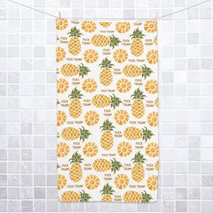 Subtle Anti Trump Pineapple Hand Towel, Anti Trump Tea Towel, Political Home Decor, FDT 4687, Democrat Gift, Home Accessory Humor C1GK10