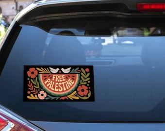 Free Palestine Sticker – Watermelon, Gaza Solidarity Sticker, Fundraiser Decal, Activist Art, free Palestine C1HU08
