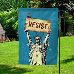 Anti-Trump Resist Flag | Pro-Choice Feminist Garden Banner | Statue of Liberty House Flag | Progressive LGBTQ Rights Decor JCLL12