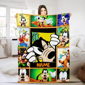 Disney Goofy Velvet Blanket, Goofy Movies Blanket Max Goof Roxanne Blanket for Bed Couch Sofa, Christmas Gifts, Retro Goofy Movie NFNK53