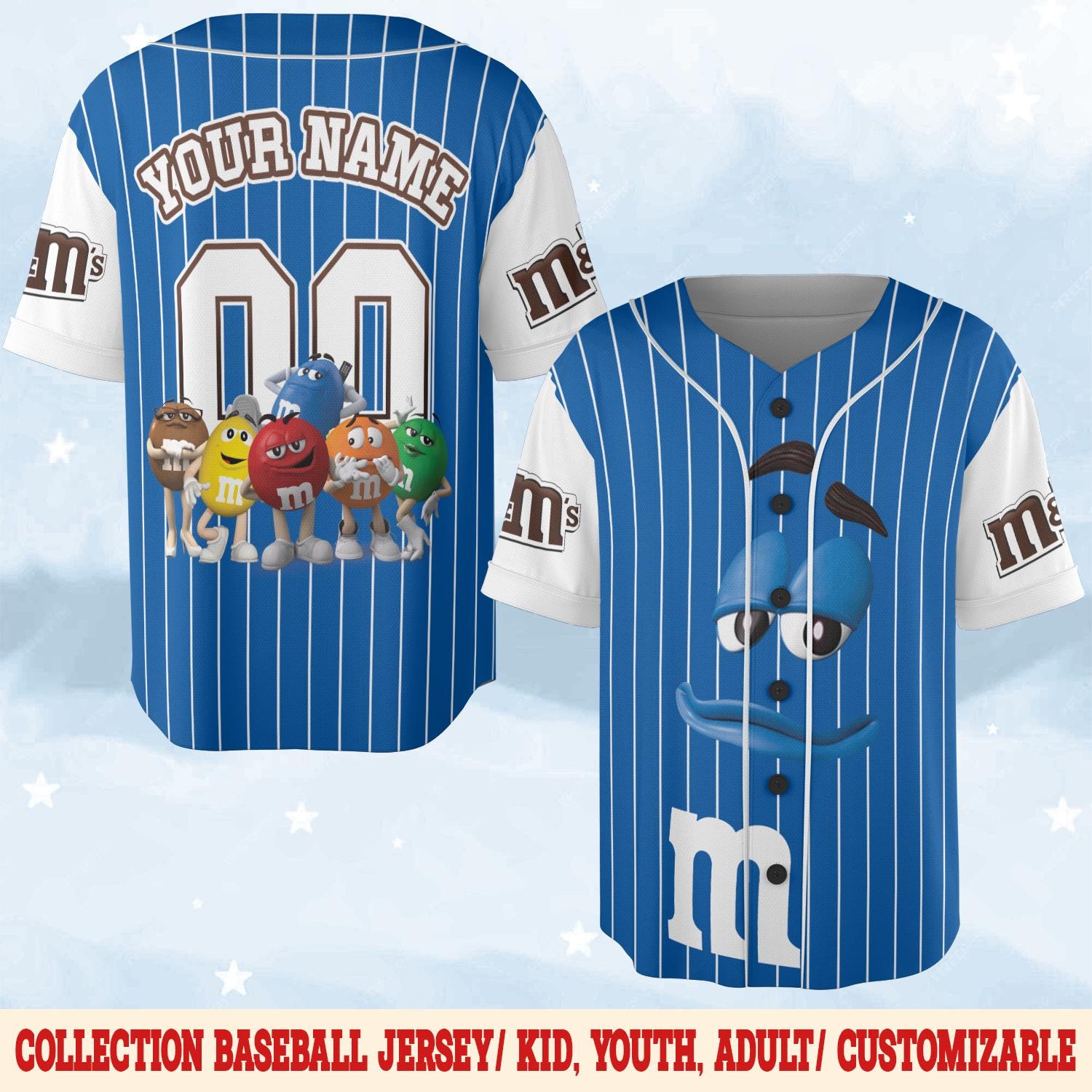 M&M Baseball Jersey, Group Halloween Costume Shirt, Candy Friends 