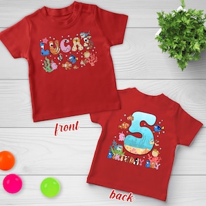 Personalized Finding Nemo Birthday Theme Party Shirt, Custom Fish Matching Family Shirt, Disney Birthday Gift, Birthday Boy/Girl Tee C1GW07