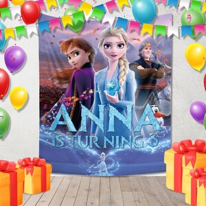 Frozen Princess Theme Party Photography Backdrop Kids Baby Shower Party Backdrop Birthday Photo Banner Background Decor NFVR08