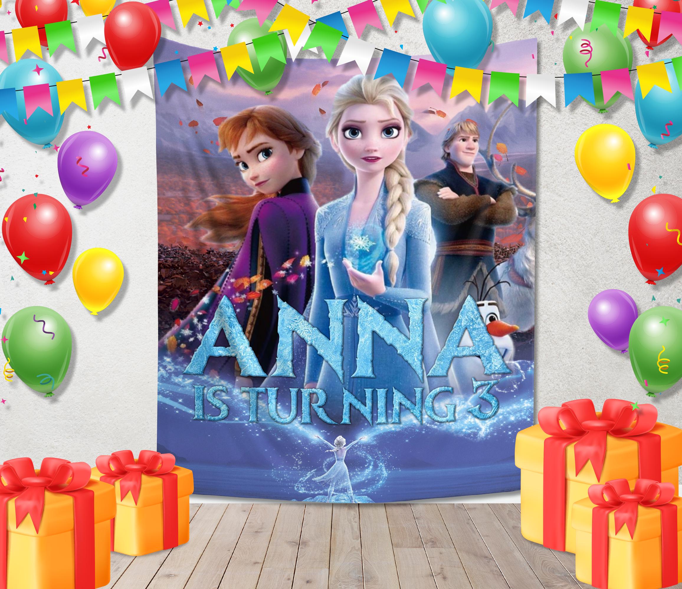Frozen Princess Theme Party Photography Backdrop Kids Baby Shower Party Backdrop Birthday Photo Banner Background Decor NFVR08