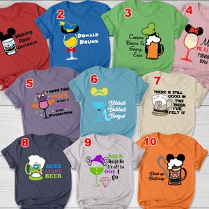 Disney Drinking Shirts, Disney Drinking Around The World T Shirt,Epcot Food And Wine Top,Disney Wine Tshirt, Drinking Team Tee Shirts D1IF06