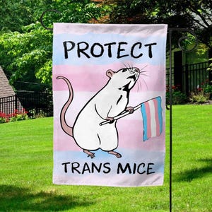 Protect Trans Mice Garden Flag Political, Anti Maga Flag , Progressive Liberal, Social Justice Flag , Human Rights Flag C1EV15