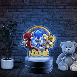 Sonic Hedgehog 3D LED Personalized Night Light, LED Lamp, Personalized Gift, Color LED Night Light Lamp, 3D Lamp, Engrave, Sonic D2DJ12