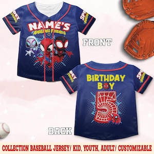 Personalize Spidey And His Amazing Friends Baseball Jersey, Custom Spider Birthday Boy Baseball Jersey Team, Baseball Team Outfit NGRS02