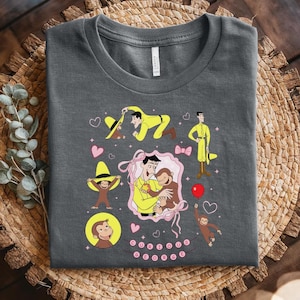 Coquette Bow Curious George Shirt, Stay Curious, Nostalgic Cartoon Tee, Travel & Learning Gift, Curious George Birthday Shirt D2JF17