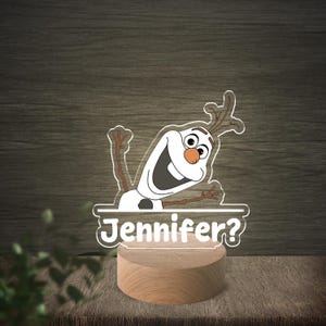 Personalized Disney Olaf Led Night Light, Custom Name Night Light, Frozen Disney Gifts, Kids Bedroom D2IV13