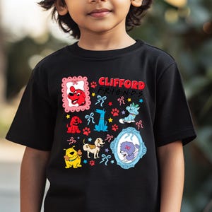 Personalized Clifford The Big Red Dog Shirt, Children&#39;s Book Character Tee, Clifford Dog Party Shirt,Perfect for Book Lovers And Kids C1GU25