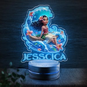 Personalized Moana Nightlight,How Far I&#39;ll Go, Disney Custom Bedside Lamp,Great Gift Kids Birthday,Nursery Room Decor, Gift for Her D2EQ16