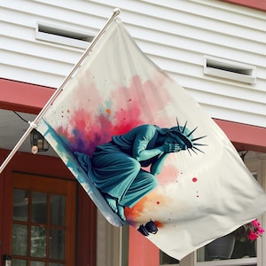 Resist Statue of Liberty Flag, Feminist Pro Choice Statue of Liberty Protest Democrat Leftist Anti MAGA LGBTQ House Flag C1GG04