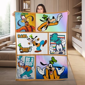 Disney Goofy Fleece Blanket Goofy Movies Blanket Max Goof Roxanne Throw Blanket for Bed Couch Sofa, Christmas Gifts BYCG26