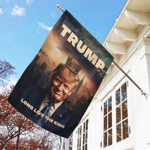 Funny Donald Trump Flag, Long Live The Real King, Trump and Elon Musk Parody, Anti Trump Flag, Sarcastic FDT Political Humor Flag C1EE22
