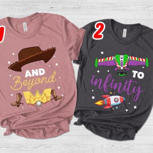 Disney Toy Story To Infinity And Beyond Couple Shirt, Toy Story Buzz And Jessie Shirt, Disney Couple Shirt, Pixar Matching Shirt JBUO48
