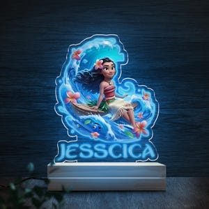 Personalized Moana Nightlight,How Far I&#39;ll Go, Disney Custom Bedside Lamp,Great Gift Kids Birthday,Nursery Room Decor, Gift for Her D2EQ16