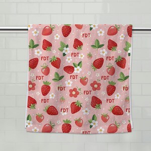 Subtle F*ck Trump Hand Towel, Summer Strawberry Kitchen Towel, Anti Trump Tea Towel, Political Decor, FDT 4687, Democrat Friend Gift D2HM07