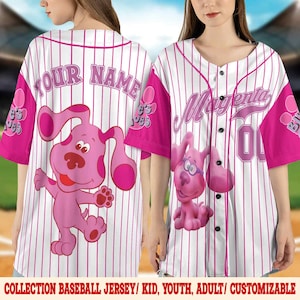 Personalized Blue Clues Baseball Jersey, Blue Dog Lovers Birthday Girl Jersey, Blue Clues Family Shirt, Blue Clues Kids C1FN08
