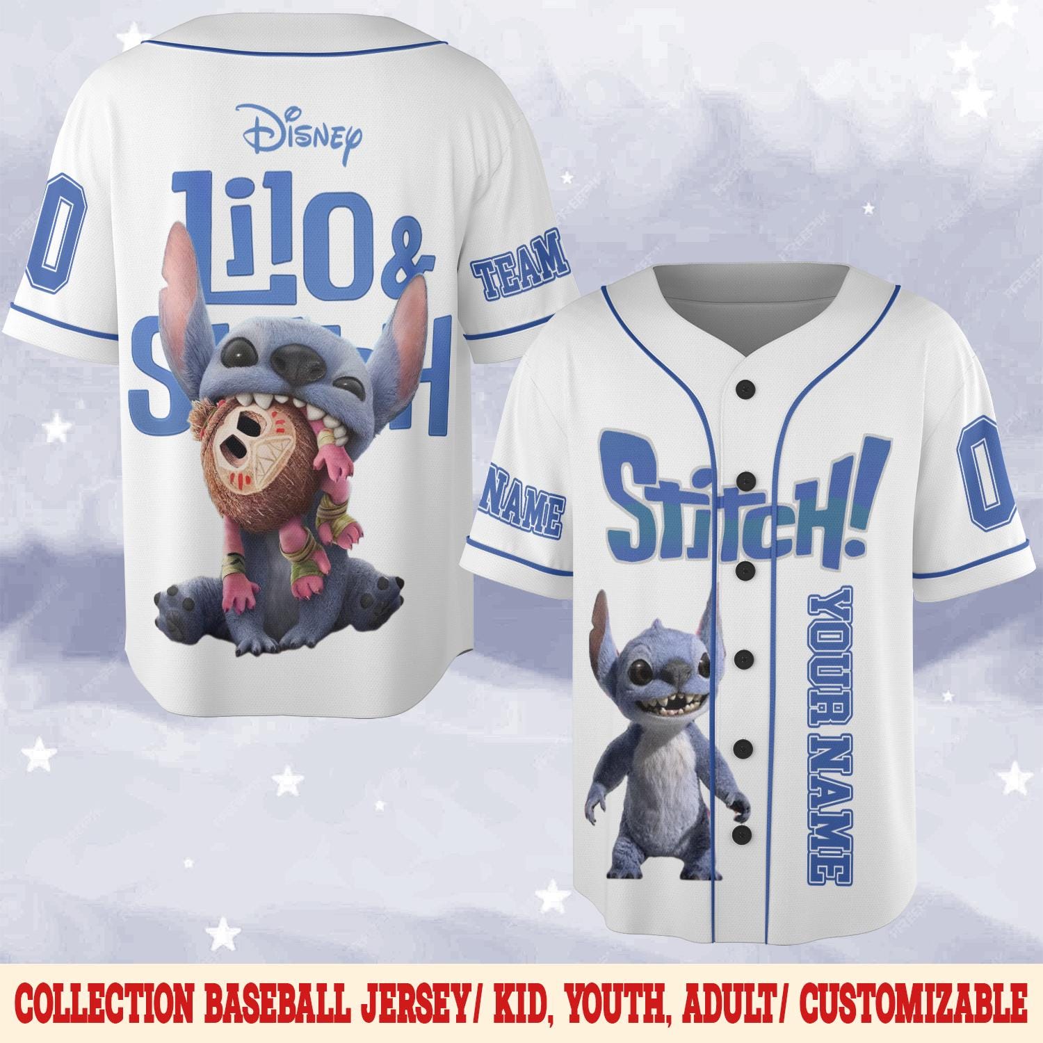Discover Custom Stitchh Baseball Jersey, Lilo & Stitchh Shirt, Disneyyland 2025 Trip Jersey