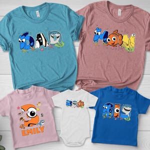 Custom Mom Dad Finding Nemo Themed Shirt, Family Matching Tee, Nemo Dory Squirt, Mother&#39;s Day, Father&#39;s Day Gift D1EY37