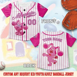 Personalized Blue Clues Baseball Jersey, Blue Dog Lovers Birthday Girl Jersey, Blue Clues Family Shirt, Blue Clues Kids C1FN08