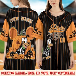 Custom Disney Mickey Halloween Collection Baseball, Personalized Baseball Team Jersey, Birthday Gift for Halloween Fans Family Party D2JF11
