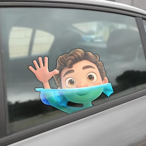 Disney Luca Peekaboo Sticker, Decal, Luca Cartoon Sticker, Car decal, laptop stickers, Vinyl Decal, Stickers, Gifts For Her, For Him NGRW22
