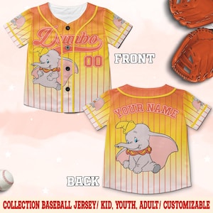 Custom Disney Dumbo Baseball, Disney Baseball Jersey Sports Team, Cute Birthday Gifts For Fans, Elephant Disneyland Family C1FM10