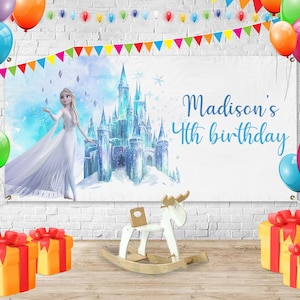 Frozen Birthday Banner, Elsa Banner, Elsa Personalized Banner, Frozen Birthday Party Banner Decoration D2FD09