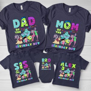 Personalized Monster Inc Birthday shirts, Monsters Family Birthday, Disney Monster Inc shirt, Monster Inc Birthday Party Theme shirts D1EW23