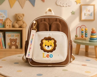 Mochila infantil personalizada con retrato, mochila preescolar con nombre personalizado, mochila escolar para niños pequeños, regalo de cumpleaños para niños, mochila bordada ERD-OJ409
