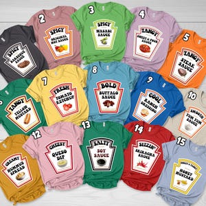 Group Condiment Shirt, Group Halloween Costume Shirt, Condiment Costume Shirt, Matching Team Shirt, Matching Family Costume D1LW08