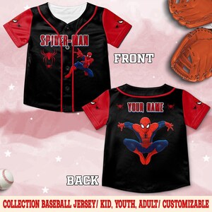 Personalized Spider-Man Baseball Jersey, Custom Disney Spidey Shirt for Kids Youth Adults, Spider Man Birthday Family Baseball Tee NGQP20