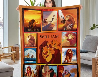 Personalized Lion King Blanket, Lion King Birthday Gift, Lion King Bedding, Personalized Baby , Baby Name Blanket, Lion King Gift BXMT03