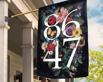 Retro 8647 Anti Trump Flag, Democrat 8647 Flag, Liberal Flag, Pro