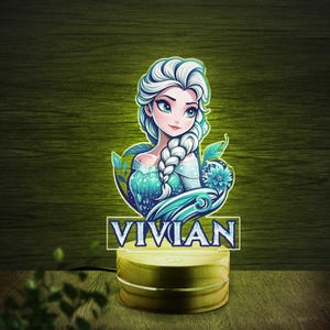 Frozen Elsa Night Light/Frozen Personalized Gift/16 Color LED Kids Room Night Light Lamp/Nursery Decor/Kid Room Decor/Frozen Gift C1FR24