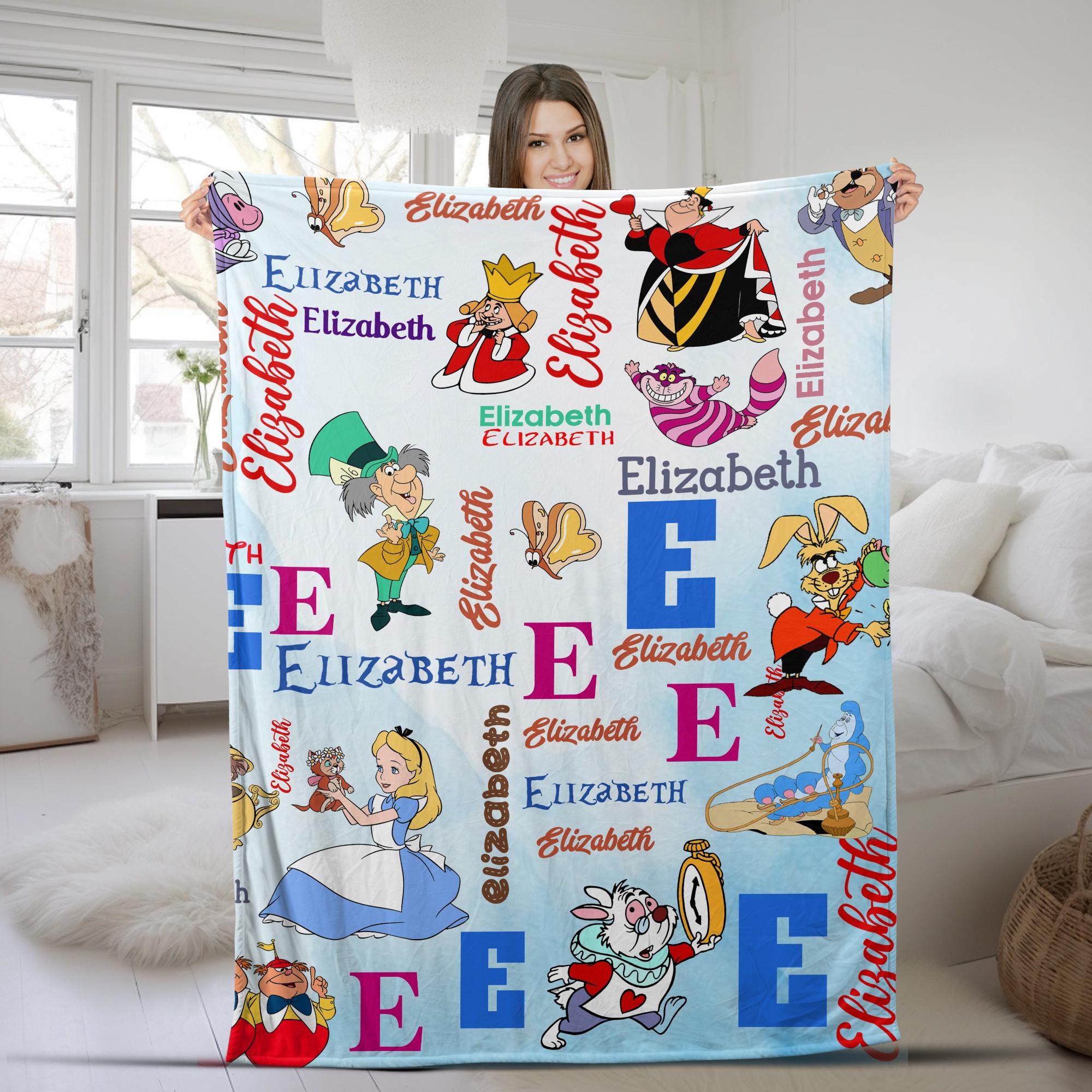 Discover Personalized Watercolor Disney Alice in Wonderland Blanket