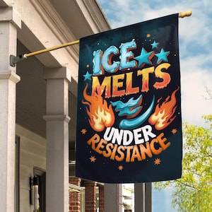 Anti ICE Flag, Ice Melts Under Resistance Flag, Anti Trump Flag, Abolish ICE Flag, Anti Maga Flag, Human Rights Flag, Liberty Flag C1HO17