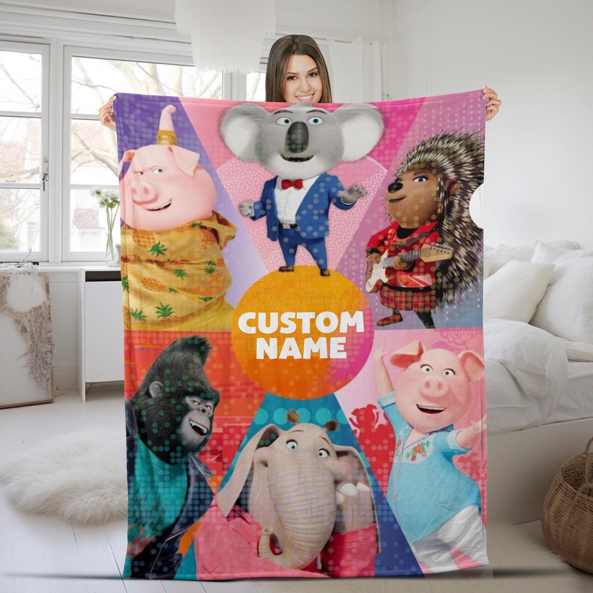 Discover Personalize Sing Pig Blanket, Pig Singer Blanket, Sing Movie Cartoon, Birthday Baby Blanket