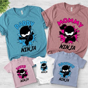 Custom Ninja Birthday Matching Shirts, Ninja Family Matching Shirt, Ninja Birthday T-Shirt, Ninja Birthday Party Gift For Family C-03032316