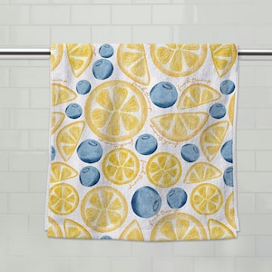 Subtle F*ck Trump Lemon and Blueberry Hand Towel, Funny Political Home Decor, Home Accessory Humor, Sarcastic Liberal Gift, FDT Towel C1GQ16