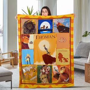 The Lion King Blanket, Pumbaa Timon Simba Blanket,The Lion King Birthday Gifts The Lion King Gift For Father and Son BXMU59