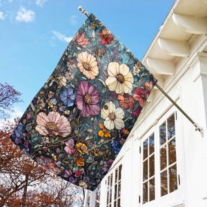 Subtle Anti Trump Flag/Fuck Trump/Feminist Gifts/Anti Maga/Wildflowers Stained Glass Inspired Pro Choice Flag, Political Garden Flag NGPN12