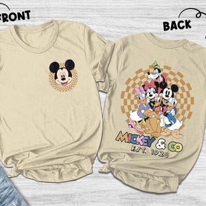 Vintage Mickey Checkered Shirt,Mickey And Friends Two Sided Comfort Colors Tee,Disney Vacation Tee,Disney World Family Matching Tee BZDY03