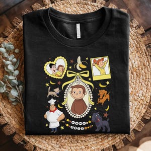 Vintage Coquette Curious George Shirt, Stay Curious, Nostalgic Cartoon Tee, Travel & Learning Gift, Curious George Birthday Shirt NGQF21