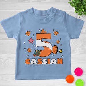 Personalized Finding Nemo Characters Shirt, Custom Name Nemo Dory Fish Alphabet Family Matching Tee,Funny Ocean Birthday Gift For Kid C1FS33